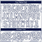 Custom White White-Navy 3D Pattern Two-Button Unisex Softball Jersey