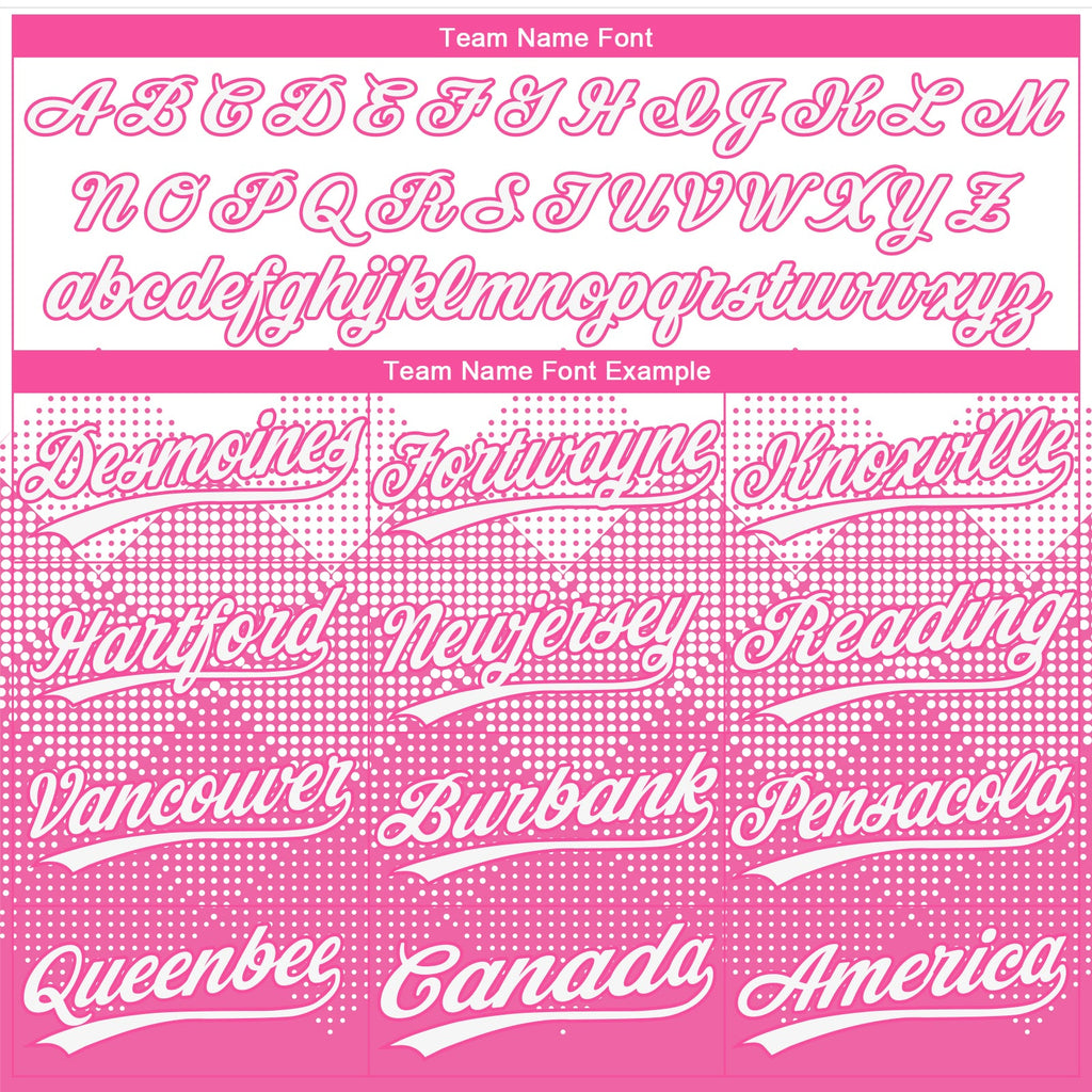 Custom Pink White 3D Pattern Gradient Square Shapes Two-Button Unisex Softball Jersey