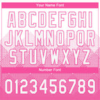 Custom Pink White 3D Pattern Gradient Square Shapes Two-Button Unisex Softball Jersey