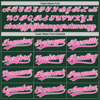 Custom Green Pink-White Two-Button Unisex Softball Jersey