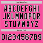 Custom Pink Black-White Two-Button Unisex Softball Jersey