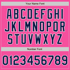 Custom Pink Navy-White Two-Button Unisex Softball Jersey