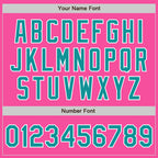 Custom Pink Teal-White Two-Button Unisex Softball Jersey