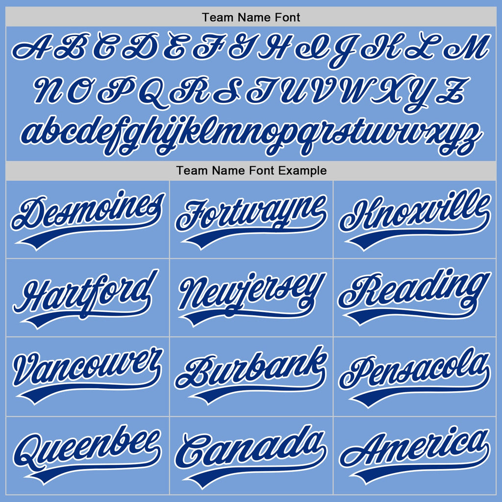 Custom Light Blue Royal-White Two-Button Unisex Softball Jersey