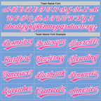 Custom Light Blue Pink-White Two-Button Unisex Softball Jersey