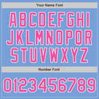 Custom Light Blue Pink-White Two-Button Unisex Softball Jersey