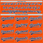 Custom Orange Navy-White Two-Button Unisex Softball Jersey