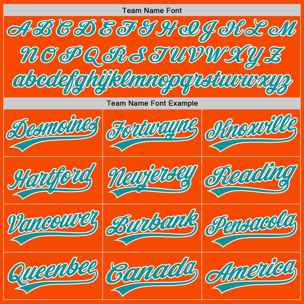 Custom Orange Teal-White Two-Button Unisex Softball Jersey