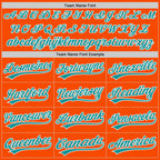 Custom Orange Teal-White Two-Button Unisex Softball Jersey
