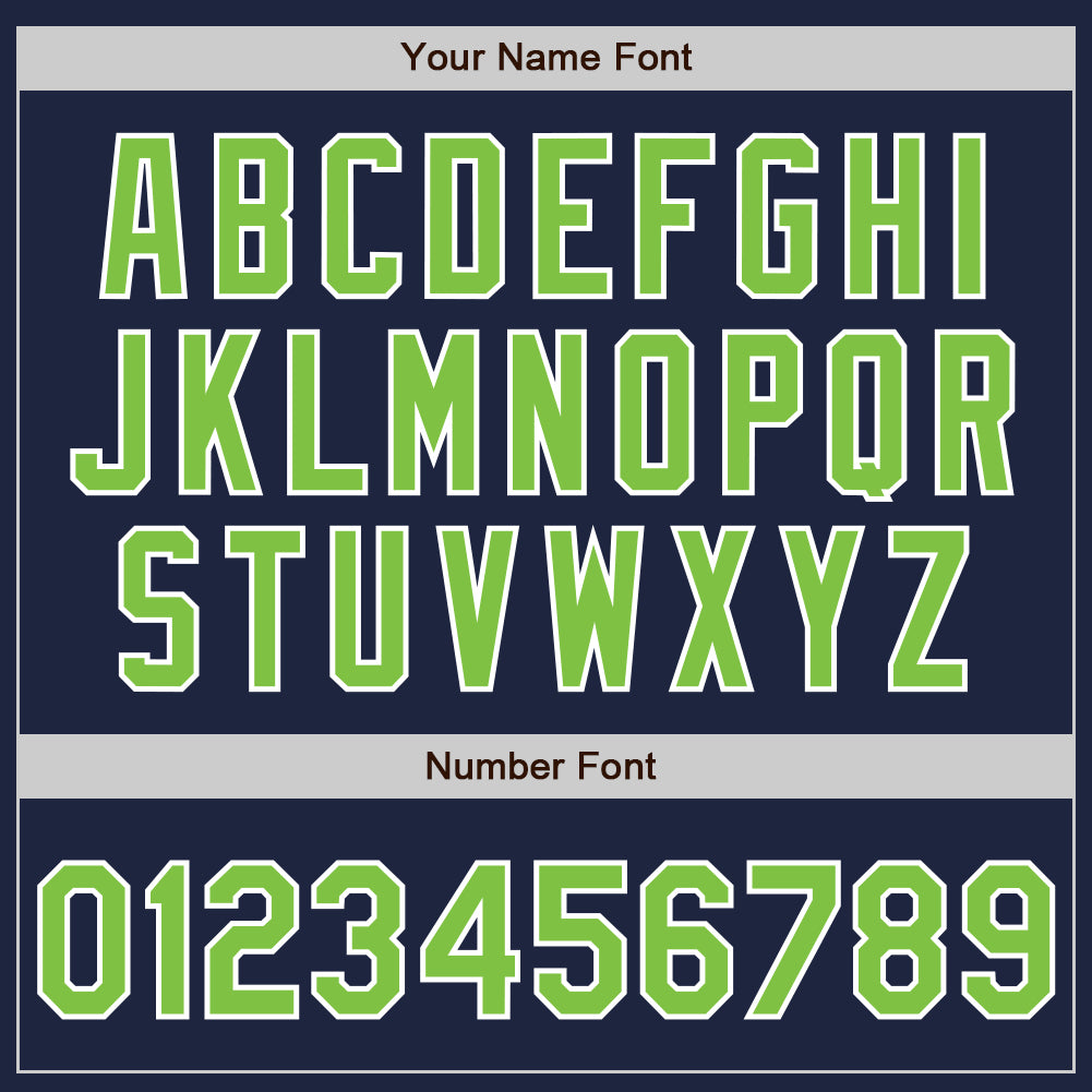 Custom Navy Neon Green-White Two-Button Unisex Softball Jersey