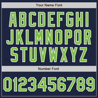Custom Navy Neon Green-White Two-Button Unisex Softball Jersey