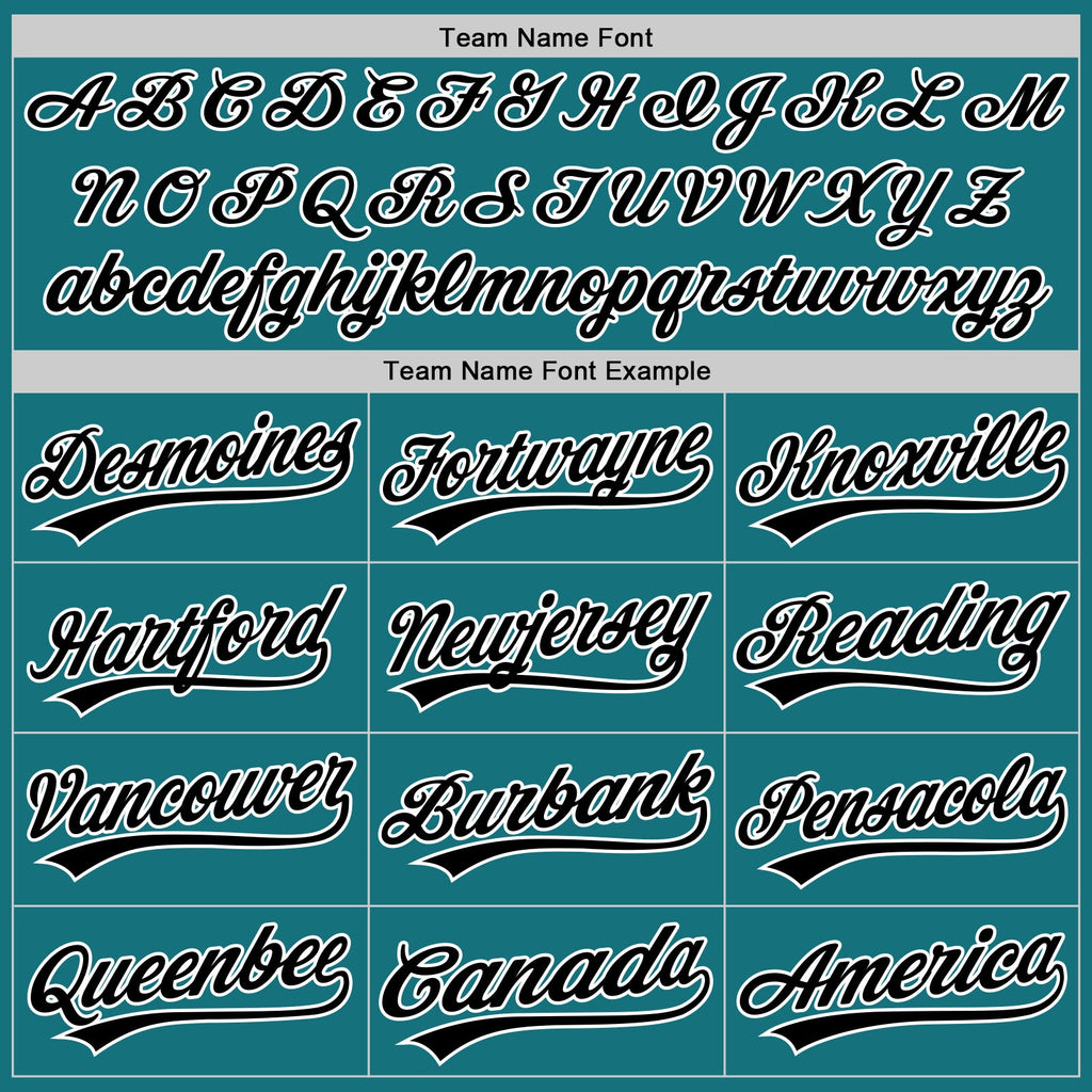 Custom Teal Black-White Two-Button Unisex Softball Jersey