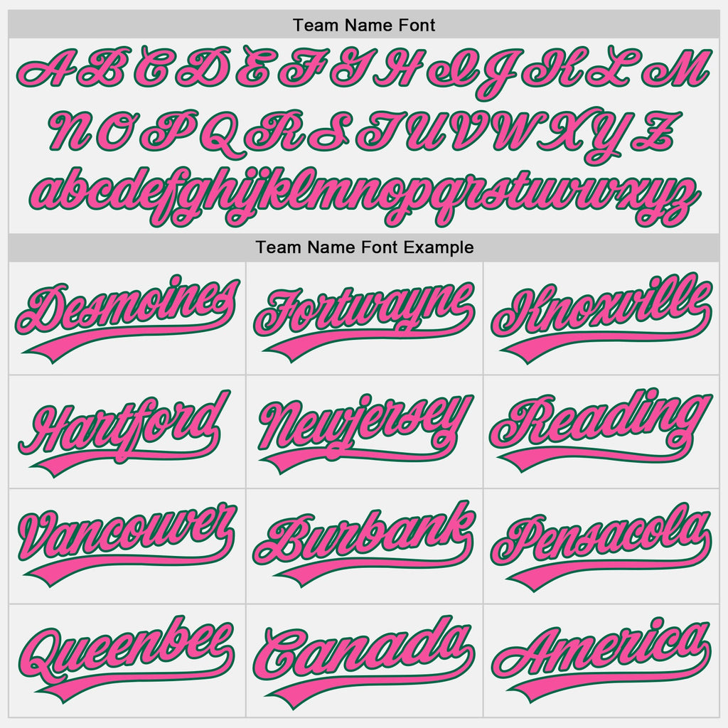 Custom White Pink-Kelly Green Two-Button Unisex Softball Jersey