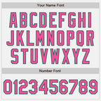 Custom White Pink-Kelly Green Two-Button Unisex Softball Jersey