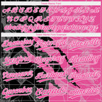 Custom Graffiti Pattern Pink-Black 3D Two-Button Unisex Softball Jersey
