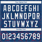 Custom US Navy Blue White-Red 3D Pattern Two-Button Unisex Softball Jersey