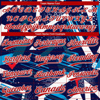 Custom Navy Red-White 3D Pattern Two-Button Unisex Softball Jersey