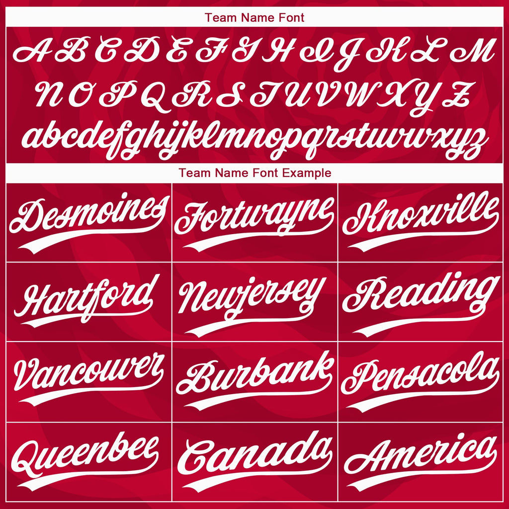 Custom Red White 3D Pattern Two-Button Unisex Softball Jersey