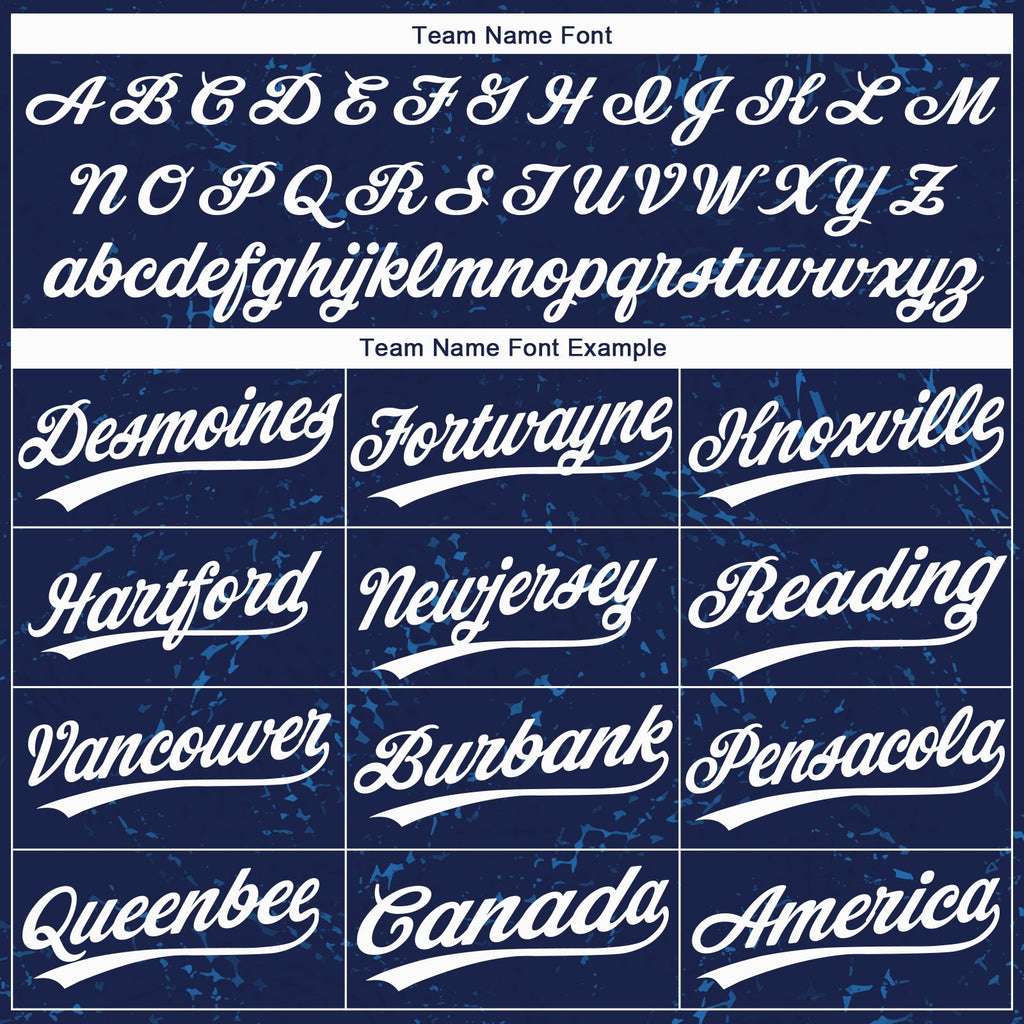Custom Navy White 3D Pattern Two-Button Unisex Softball Jersey