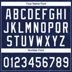 Custom Navy White 3D Pattern Two-Button Unisex Softball Jersey