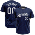 Custom Navy White 3D Pattern Two-Button Unisex Softball Jersey