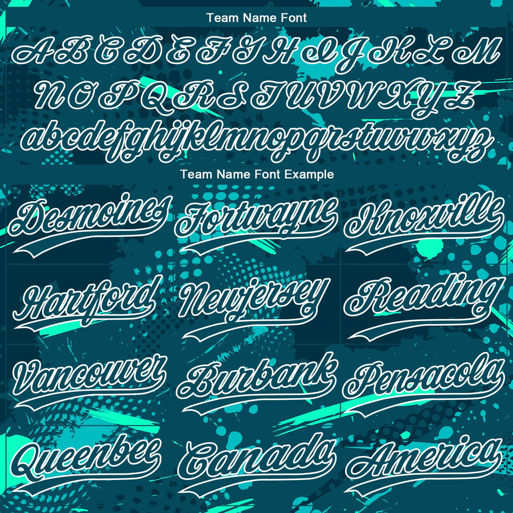 Custom Green Midnight Green-Teal 3D Pattern Two-Button Unisex Softball Jersey