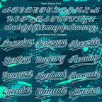 Custom Green Midnight Green-Teal 3D Pattern Two-Button Unisex Softball Jersey