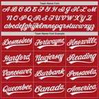 Custom Red White Two-Button Unisex Softball Jersey