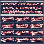Custom Navy White-Red Two-Button Unisex Softball Jersey