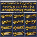 Custom Navy Gold Two-Button Unisex Softball Jersey