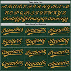 Custom Green Old Gold-Black Two-Button Unisex Softball Jersey