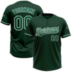 Custom Green Kelly Green-White Two-Button Unisex Softball Jersey