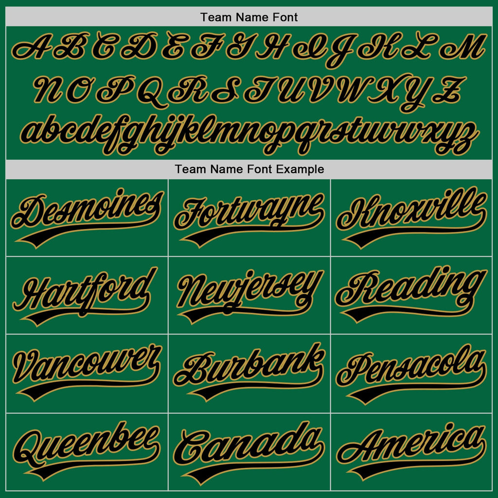 Custom Kelly Green Black-Old Gold Two-Button Unisex Softball Jersey