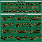 Custom Kelly Green Black-Old Gold Two-Button Unisex Softball Jersey