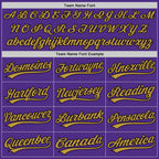 Custom Purple Black-Old Gold Two-Button Unisex Softball Jersey