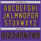 Custom Purple Black-Old Gold Two-Button Unisex Softball Jersey
