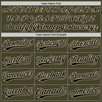 Custom Olive Black-City Cream Salute To Service Two-Button Unisex Softball Jersey