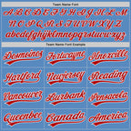 Custom Powder Blue Red-White Two-Button Unisex Softball Jersey