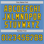 Custom Powder Blue Yellow-Black Two-Button Unisex Softball Jersey