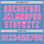 Custom Powder Blue Pink-White Two-Button Unisex Softball Jersey