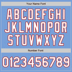 Custom Light Blue White-Red Two-Button Unisex Softball Jersey