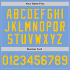 Custom Light Blue Yellow Two-Button Unisex Softball Jersey