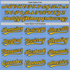 Custom Light Blue Yellow-Black Two-Button Unisex Softball Jersey