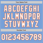 Custom Light Blue White-Orange Two-Button Unisex Softball Jersey
