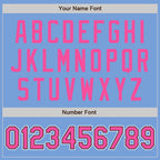 Custom Light Blue Pink-Black Two-Button Unisex Softball Jersey