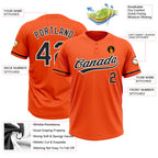 Custom Orange Black-White Two-Button Unisex Softball Jersey