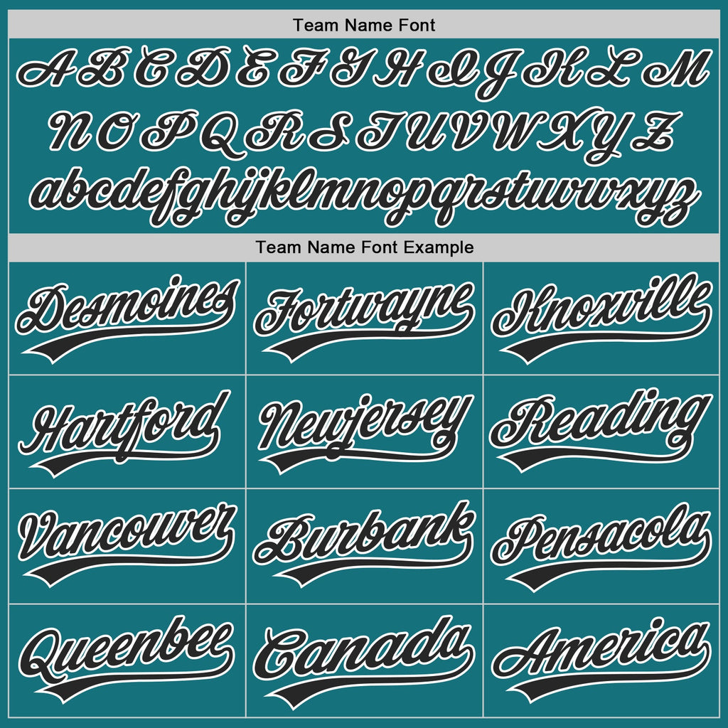 Custom Teal Black-White Two-Button Unisex Softball Jersey