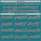 Custom Teal Black-White Two-Button Unisex Softball Jersey