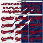 Custom Graffiti Pattern Red-Navy 3D Two-Button Unisex Softball Jersey