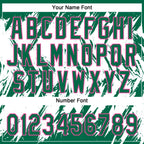 Custom Kelly Green Pink-White 3D Pattern Abstract Sharp Shape Two-Button Unisex Softball Jersey